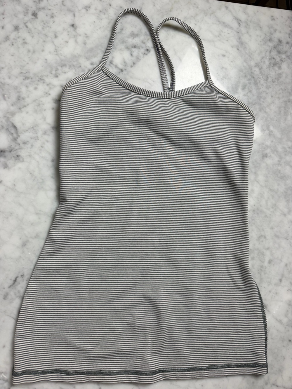 lululemon athletica Gray & White Striped Spaghetti Strap Camisole